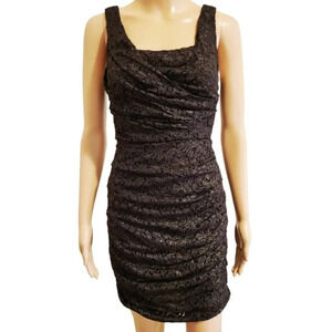 Express Women's Black Floral Dress (Size 4)